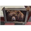 Image 1 : LARGE GRIZZLY BEAR WOOD FRAMED PICTURE MADE