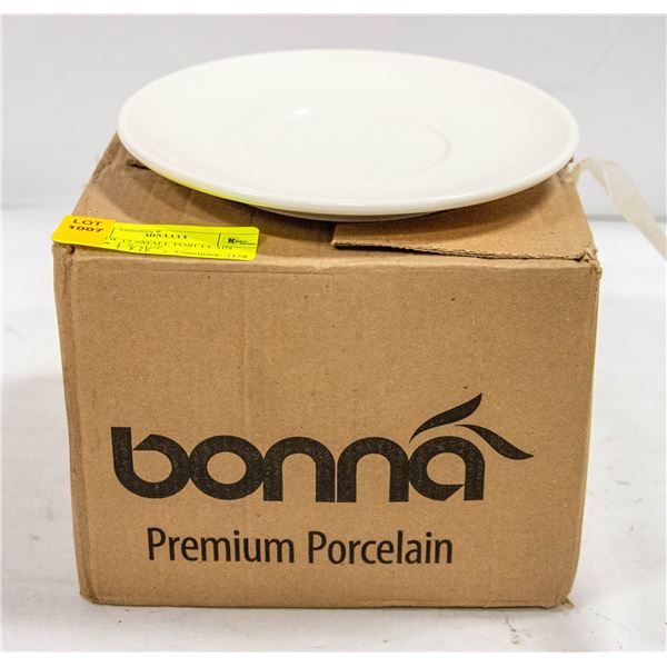 CASE OF 12 SMALL PORCELAIN PLATES