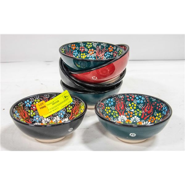 LOT OF TURKISH HAND PAINTED CERAMIC BOWLS