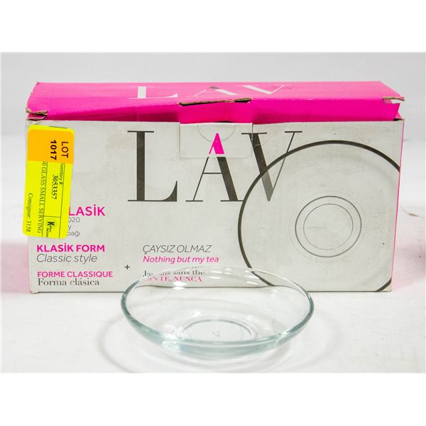 LOT OF 30 GLASS SMALL SERVING PLATES