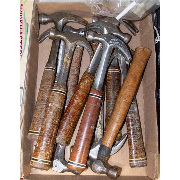 FLAT OF VINTAGE AND ANTIQUE HAMMERS