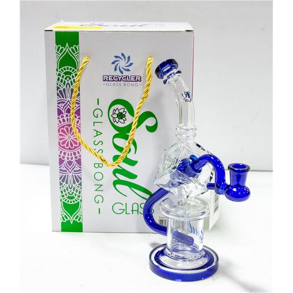 SOUL BLUE GLASS DAB RIG WITH GIFT BOX - NEW