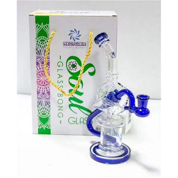 SOUL BLUE GLASS DAB RIG WITH GIFT BOX - NEW