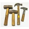 Image 1 : LOT OF 4 WOOD HANDLE HAMMERS