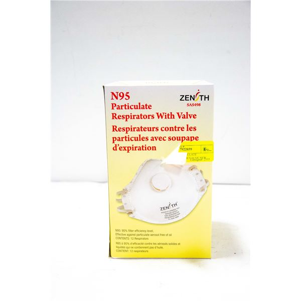 12PCS N95 PARTICULATE RESPIRATOR WITH VALVE NEW