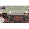 Image 1 : GLASS TOP ROLLING TABLE 39" X 22" X 30"