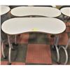 Image 1 : PAIR OF WHITE ROLLING COSMETIC STYLE TABLES H-32"
