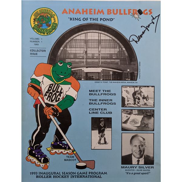 Anaheim Bullfrogs Roller Hockey 1993 Inaugural Season Game Signed Program