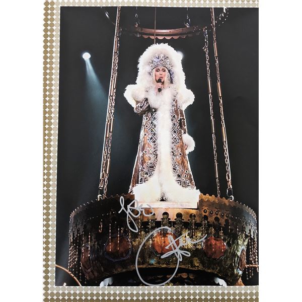 Cher signed magazine page