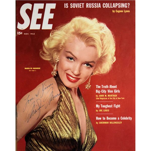 Marilyn Monroe signed magazine cover