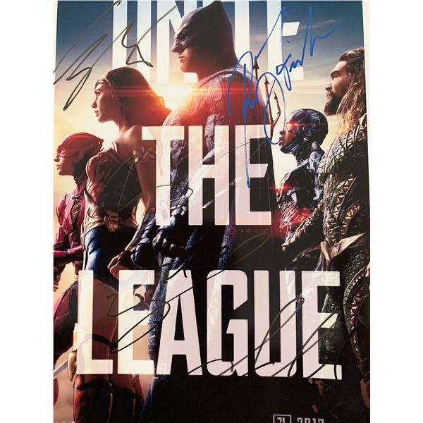 Justice League Cast Signed Movie Poster