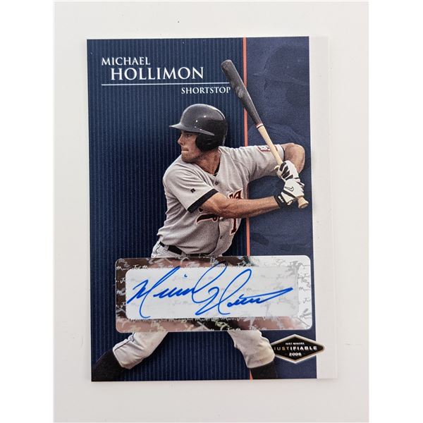 Michael Hollimon Signed Baseball Trading Card - Justifiable JF-15 2006