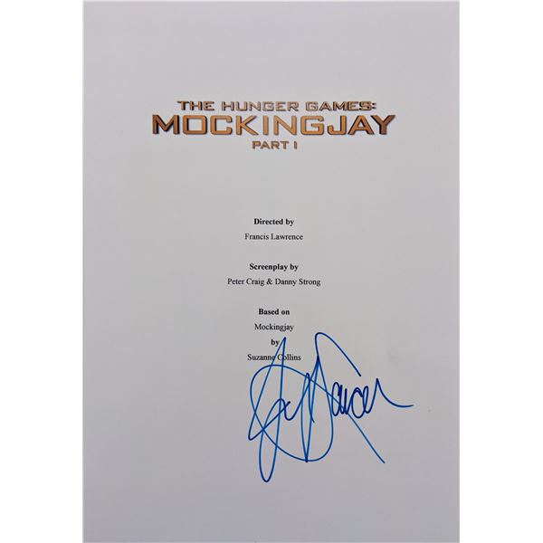 Jennifer Lawrence signed The Hunger Games Mockingjay Part 1 Glossy Screenplay Cover