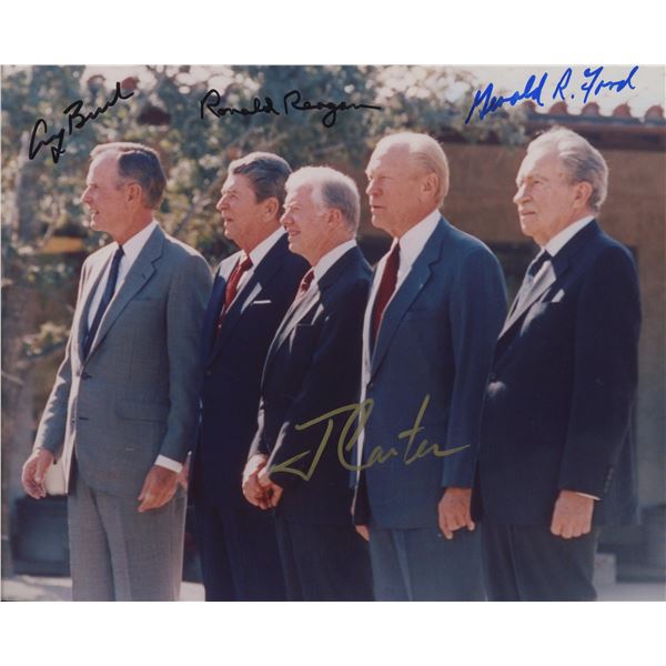 4 American Presidents signed photo