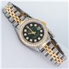 Image 3 : Rolex 2T YG/SS Green Vignette VS 1 ctw Diamond Oyster Perpetual Datejust Wristwa