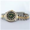 Image 4 : Rolex 2T YG/SS Green Vignette VS 1 ctw Diamond Oyster Perpetual Datejust Wristwa