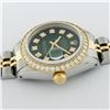 Image 8 : Rolex 2T YG/SS Green Vignette VS 1 ctw Diamond Oyster Perpetual Datejust Wristwa