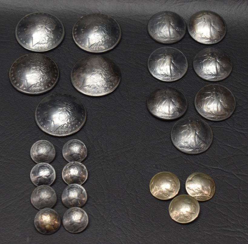 SILVER COIN BUTTONS