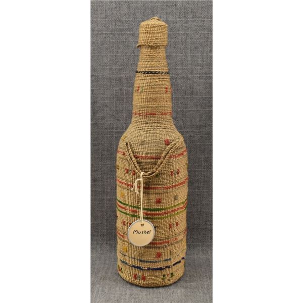 ALEUT INDIAN BASKETRY BOTTLE