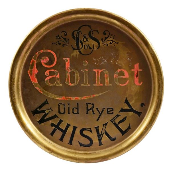 Cabinet Old Rye Whiskey Brass Serving Tray