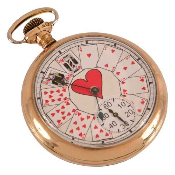 Hamilton Heart Suited Cards Gambler's Pocket Watch.