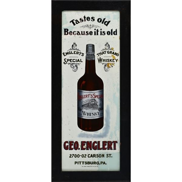 Englert's Whiskey Reverse Painted Glass Sign