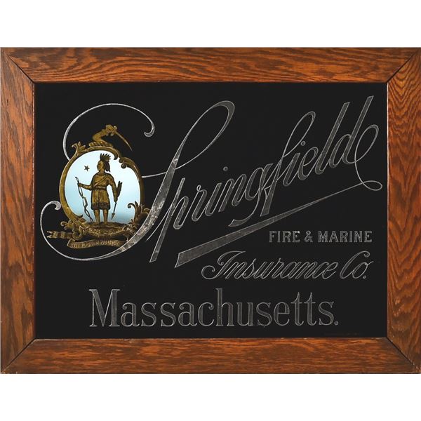 Springfield Fire & Marine Insurance Reverse Glass
