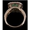 Image 5 : 18K White Gold Diamond & Emerald Ring