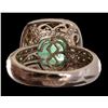 Image 6 : 18K White Gold Diamond & Emerald Ring