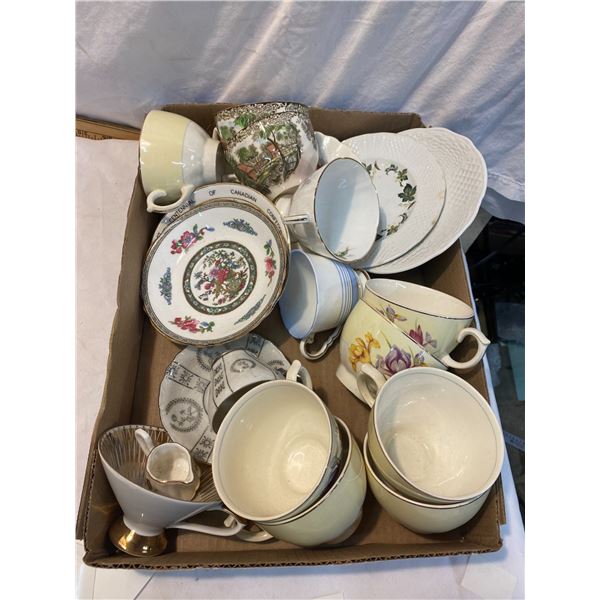 Assorted tea cups and saucers