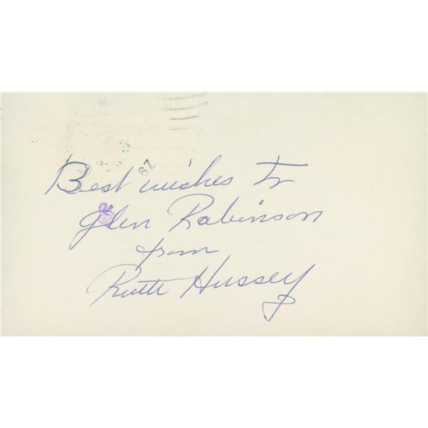 Ruth Hussey signed note