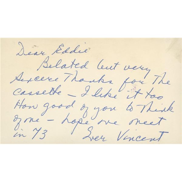 Vincent Price hand written signed postcard