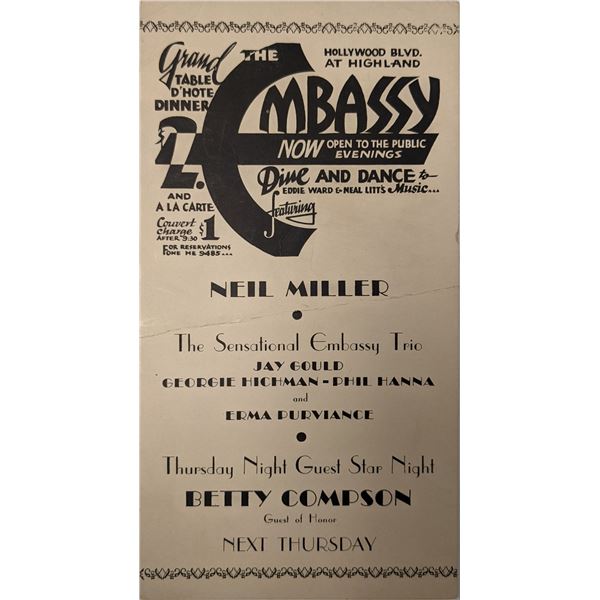 The Embassy At Highland Flyer Advertisement