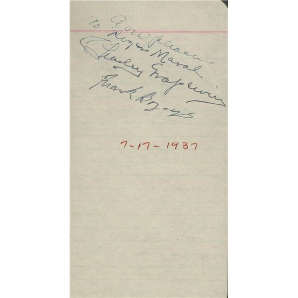 Frank Borzage /Charly Grapewin signature cut