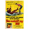 Image 1 : She Couldn't Say No original 1954 vintage one sheet movie poster