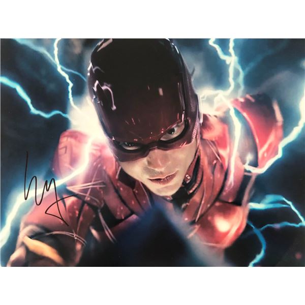 Justice League Ezra Miller signed movie photo