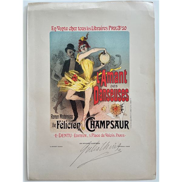 Jules Cheret signed 1890-1985 Lithograph