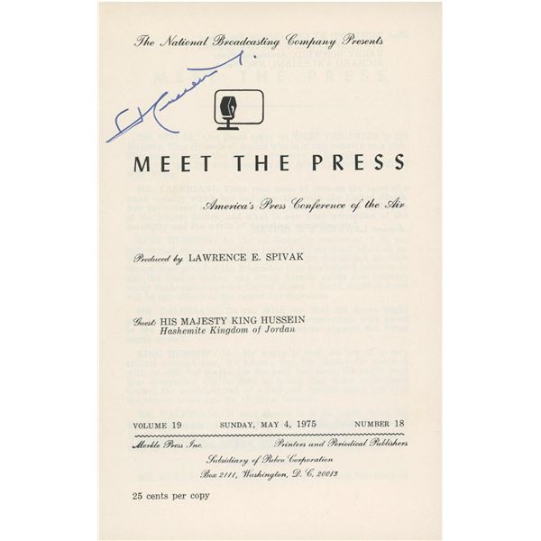 King Hussein signed personal letter