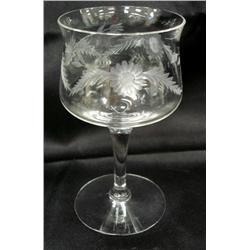 6 Crystal Etched Wines