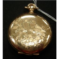 Marked 14K Gold Toned Hampton Ladies Pocket Watch