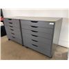 Image 2 : Group of 2 six drawer rolling printer stands