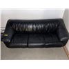 Image 2 : 3 seat black leather sofa