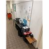 Image 2 : Group of misc. items - includes earplugs/ ear muffs/ waterproof boots/ whiteboard/ 2 drawer table/ s