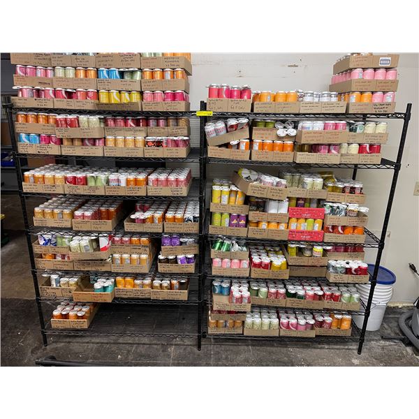 Group of 2 seven tier shelving racks - approx. 4ft wide x 2ft depth x ...