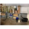 Image 1 : Group of misc. - includes empty beer cans/ can handles/ Uline fibre drum/ 3M Hot Melt Adhesives (sca