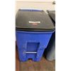 Image 2 : Group of two Rubber Maid  Brute Trash cans with wheels
