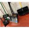 Image 2 : Group of four Uline dust pan, One snow shovel and 4 brooms