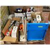 Image 1 : Pallet of misc. uline products - includes tapes/glue guns/straps/laminator etc