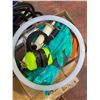 Image 2 : Pallet of misc. - includes high tension wires/Uline - Energy Saver Tubes/working gloves/mop buckets/