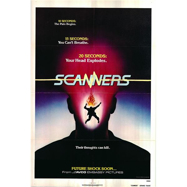 Scanners original 1981 vintage advance one sheet movie poster